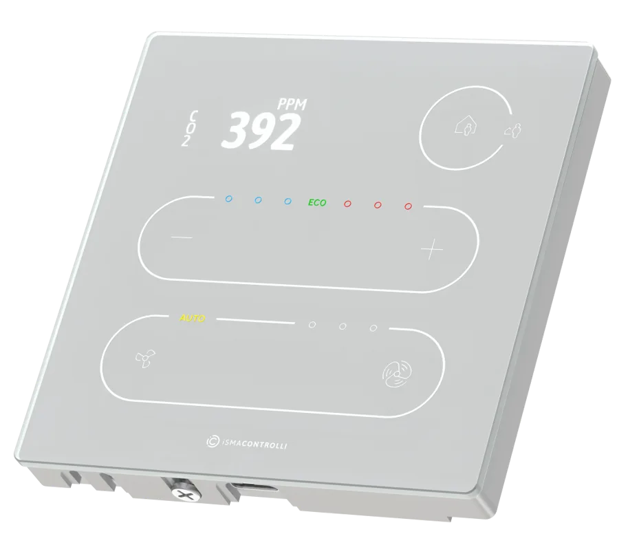 TP-DISP-W Touch Point mit Temperatursensor + CO2 Sensor + TFT Display in weiss