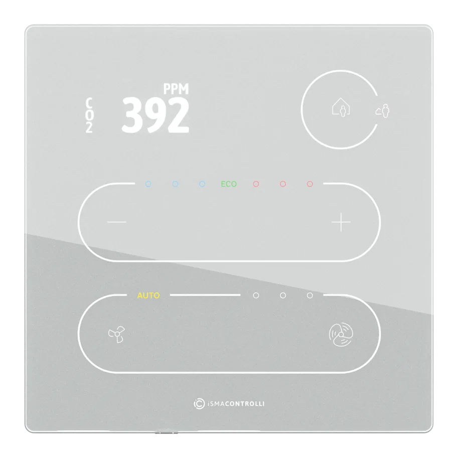TP-DISP-W Touch Point mit Temperatursensor + CO2 Sensor + TFT Display in weiss