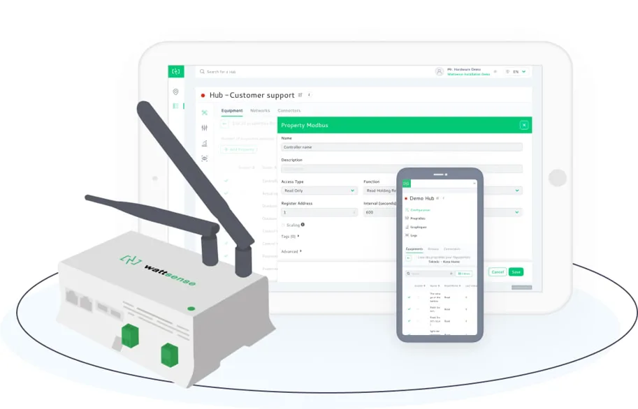 HUB (Bridge)-Medium LoRaWAN out MQTT+BACnet+Modbus 250DP