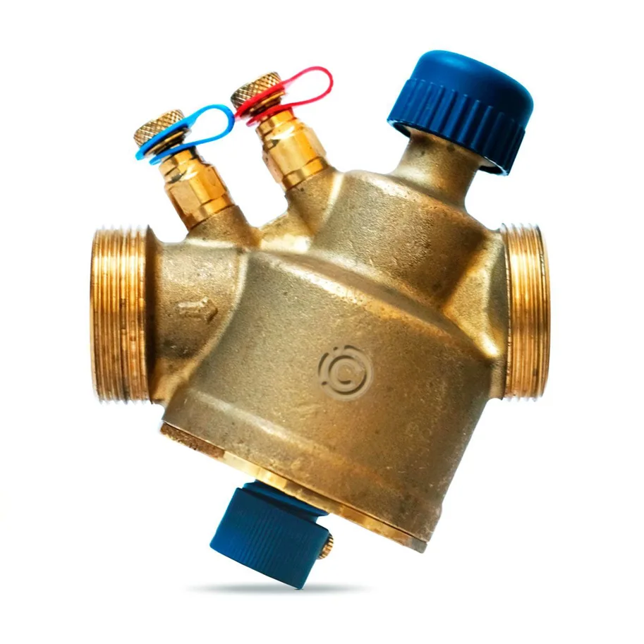 PICV mit 1-½“ M-Anschluss, max. Durchflussrate 4000 l/h. P/T-Stecker.