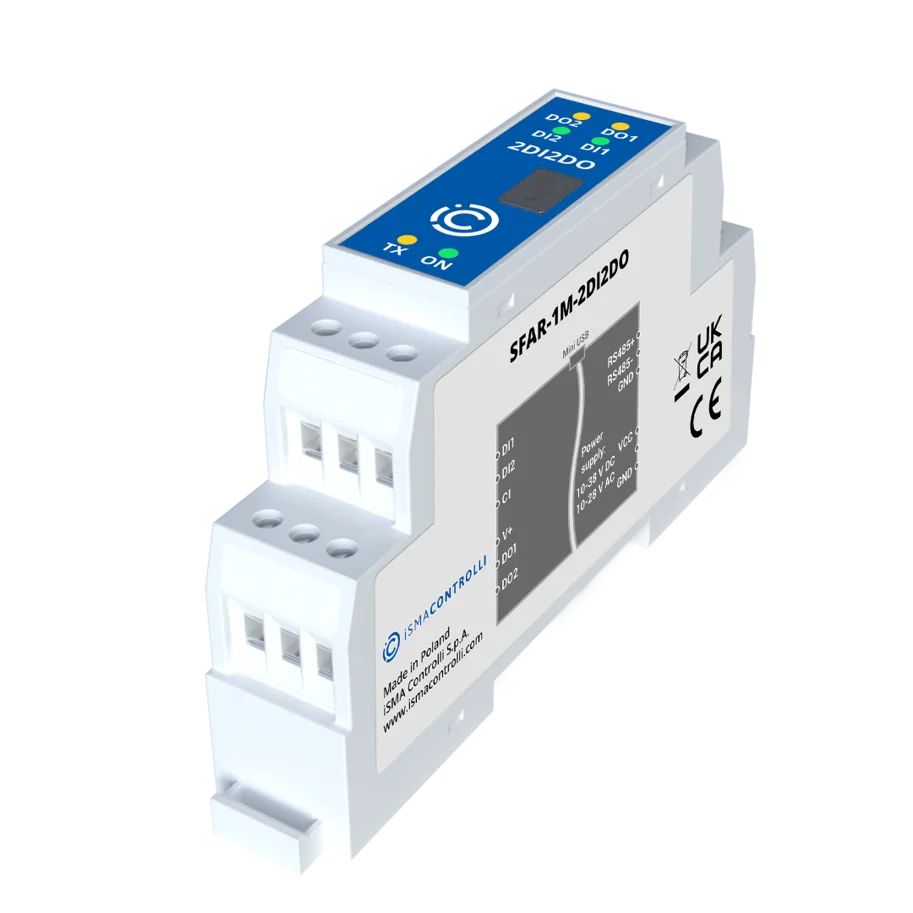 IO-Modul: 2× DI, 2× DO, RS485