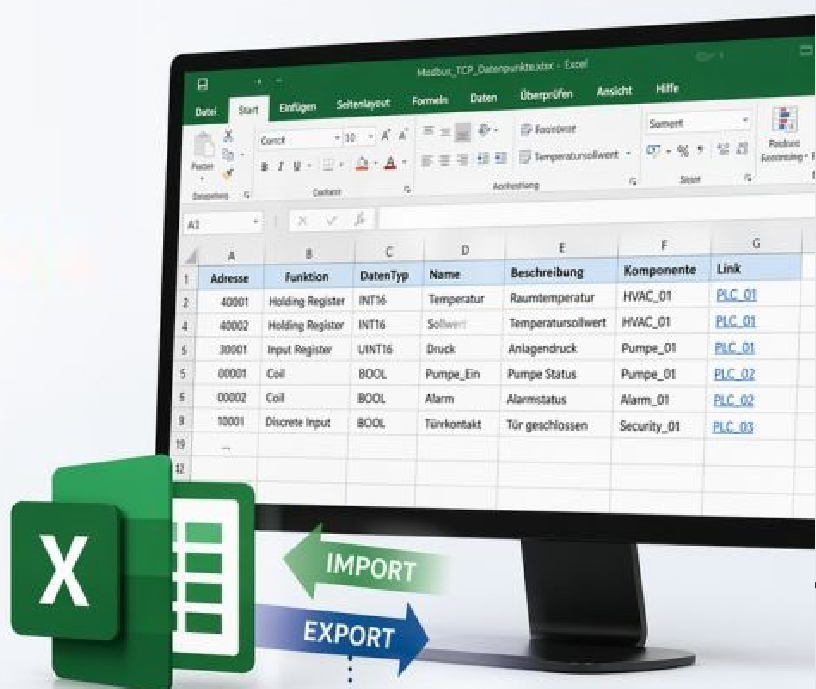 niagara 4 alvasys- Modbus Datenpunkte importieren und exportieren für Fremdlizenzen